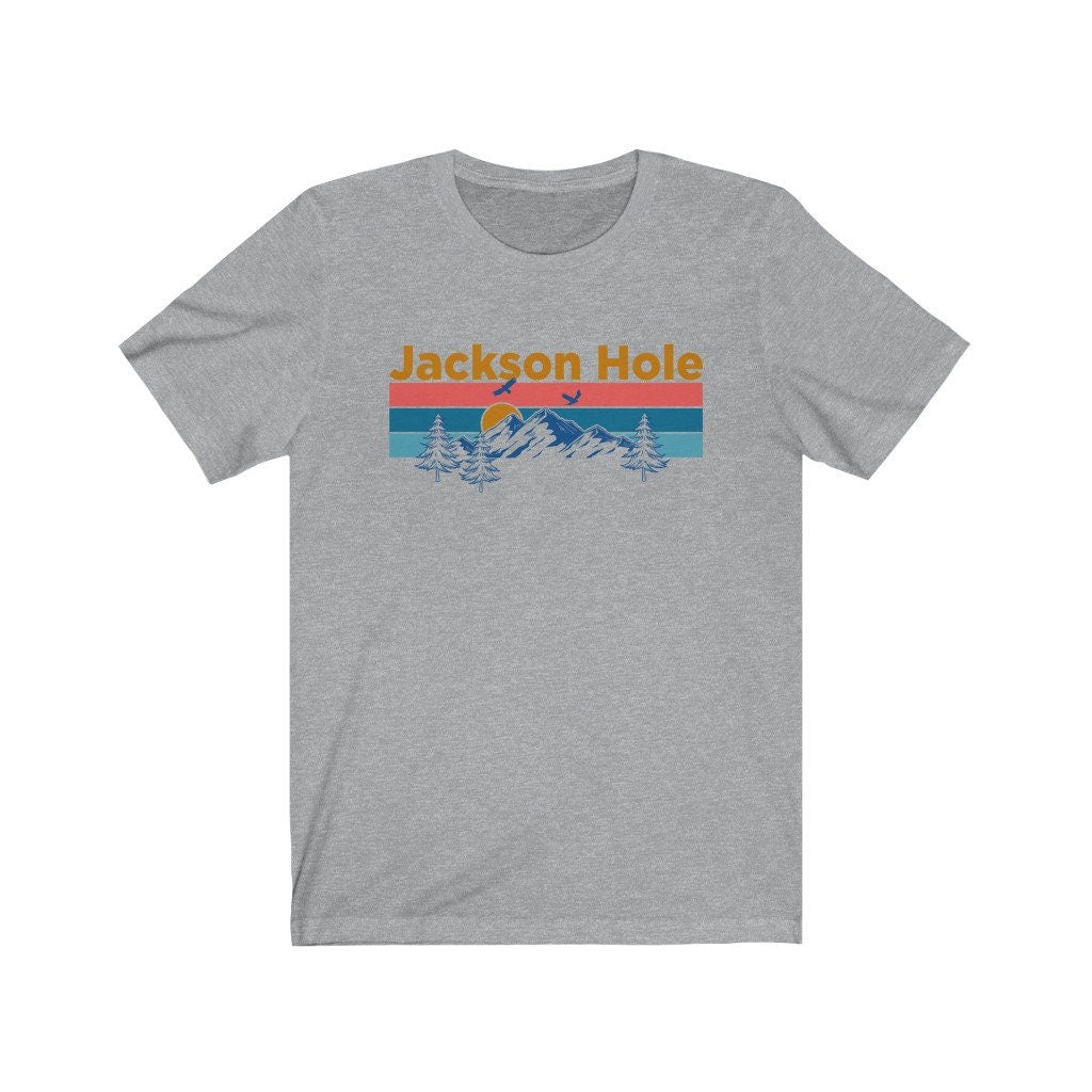 Jackson Hole Wyoming Shirt Mountain Sunset Unisex Jackson Hole TShirt Personalization Available Graphic Tee – Cozy Vibes · Top Pick For Any Outfit