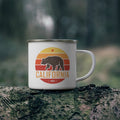 California Camp Mug 12oz Retro Bear Enamel Campfire California Mug Personalization Available Graphic Tee – Bold Style · Must-Have Style