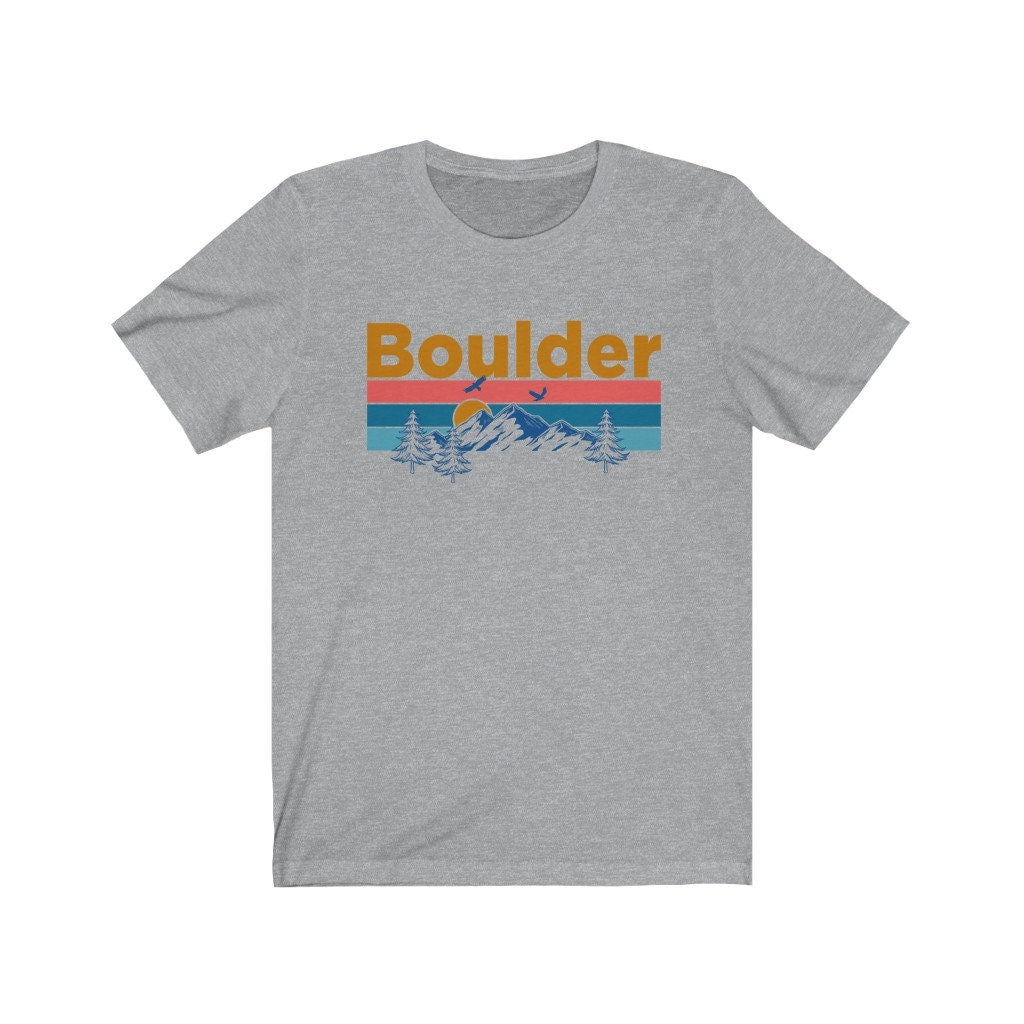 Boulder Colorado Shirt Mountain Sunset Unisex Boulder TShirt Personalization Available Graphic Tee – Cozy Vibes · Top Pick For Any Outfit