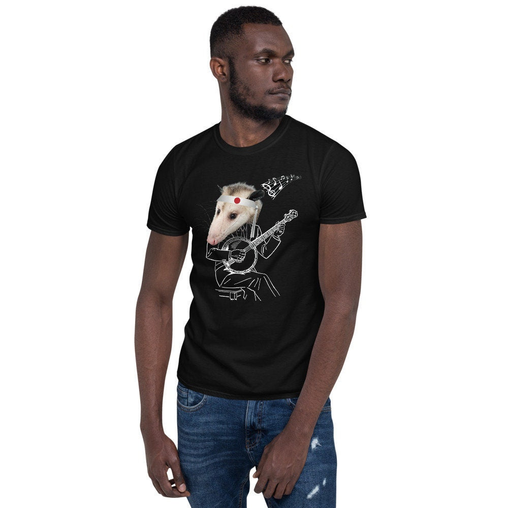Possum playing banjo T Shirt Graphic Tee – Feel-Good Design · Great Gift For Fans