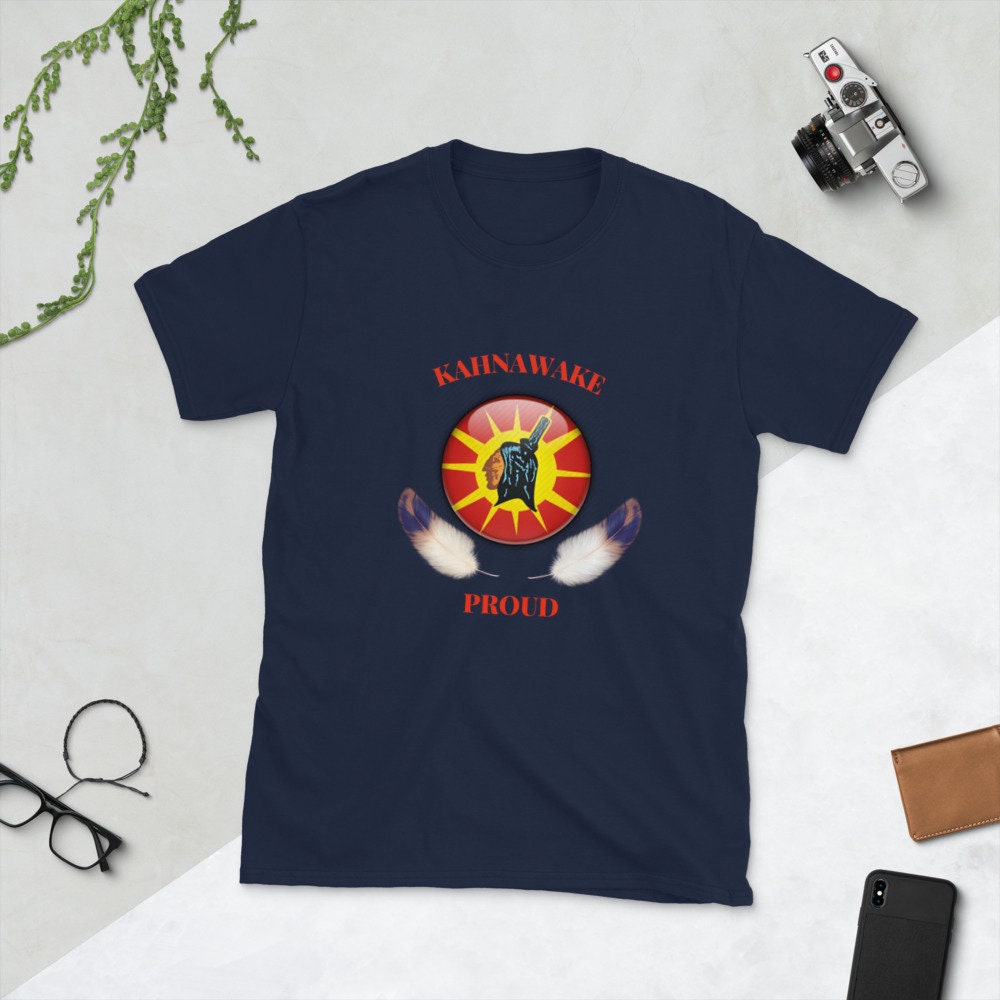 Kahnawake Proud Mohawk Native American Short Sleeve Unisex T Shirt Graphic Tee – Premium Graphic · Perfect For Daily Wear