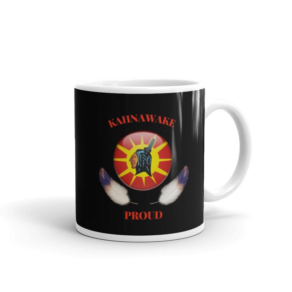 Kahnawake Proud Mohawk Native American Black Ceramic Coffee Mug Graphic Tee – Everyday Comfort · Trending Graphic Apparel