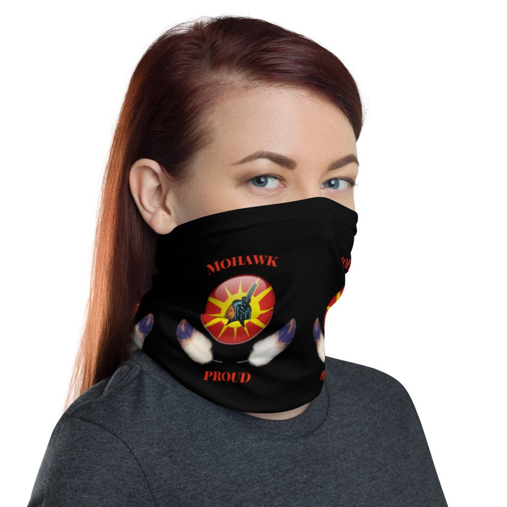 Mohawk Proud Neck Gaiter Graphic Tee – Warm & Stylish · High-Quality Print