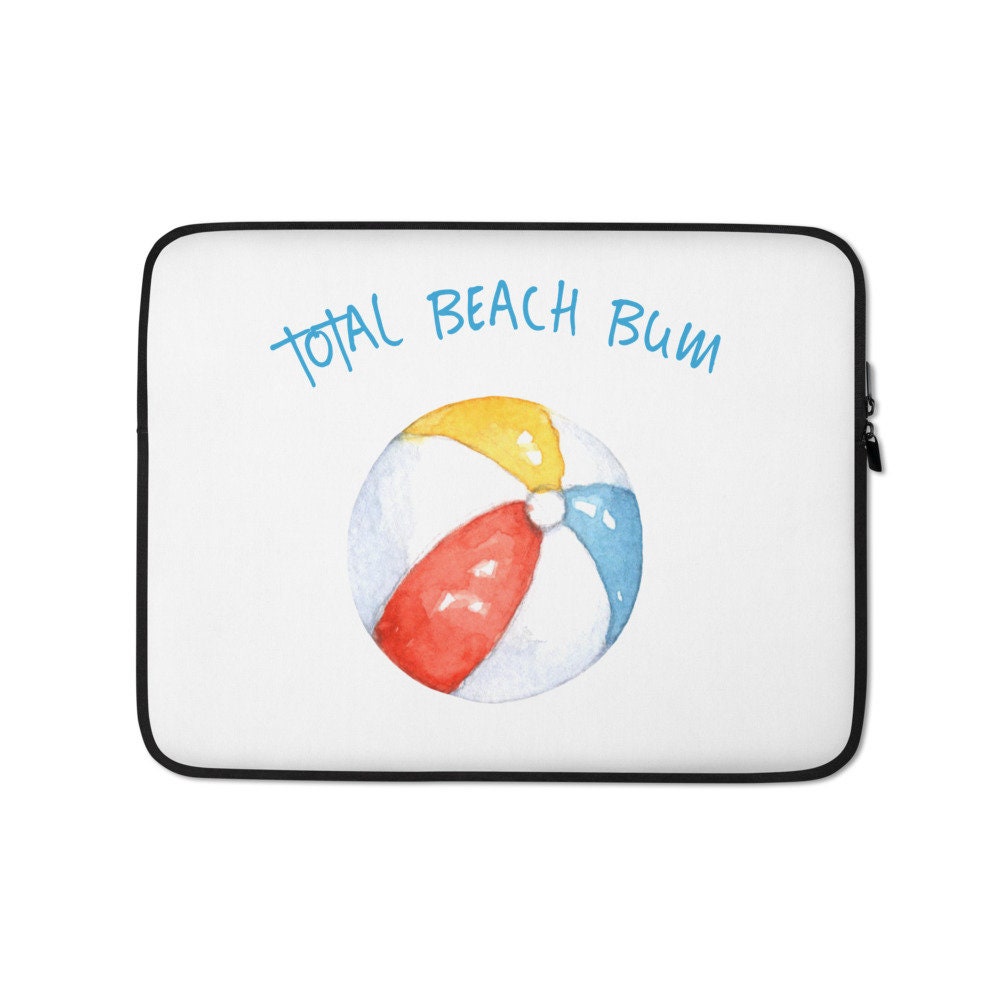 Total Beach Bum White Laptop Sleeve Graphic Tee – Easygoing Wear · High-Quality Print