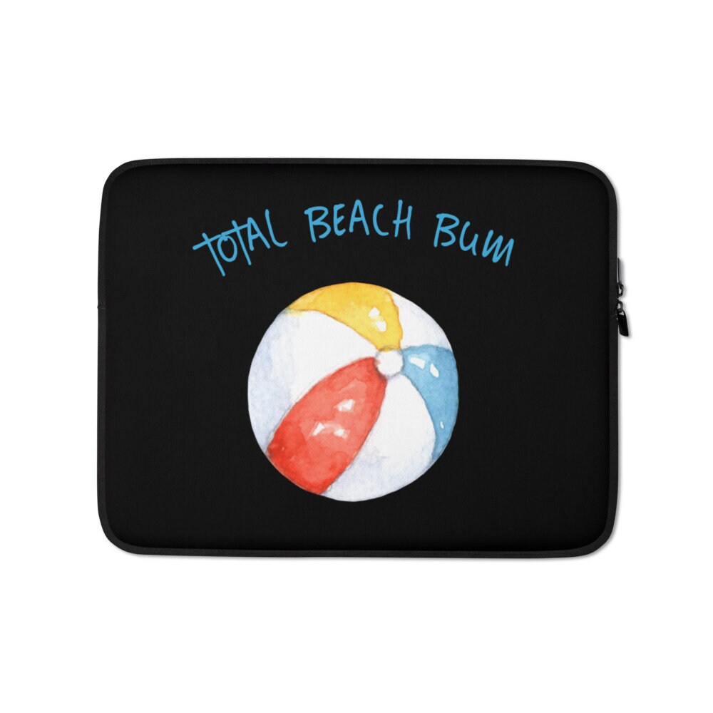 Total Beach Bum Black Laptop Sleeve Graphic Tee – Feel-Good Design · High-Quality Print