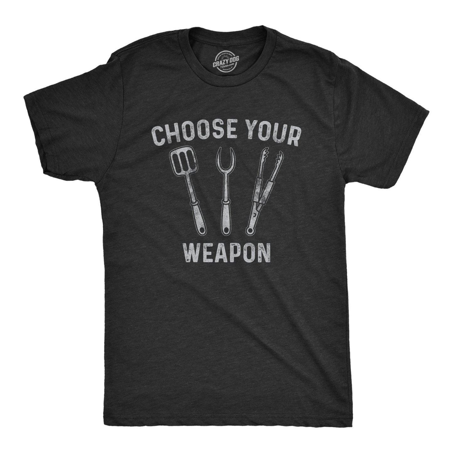 BBQ Shirt Barbecue Dad Shirt Cooking T Shirt Funny Dad Shirt Gift For Dad Fathers Day Shirt Choose Your Weapon Shirt Grilling Tools Graphic Tee – Bold Style · High-Quality Print