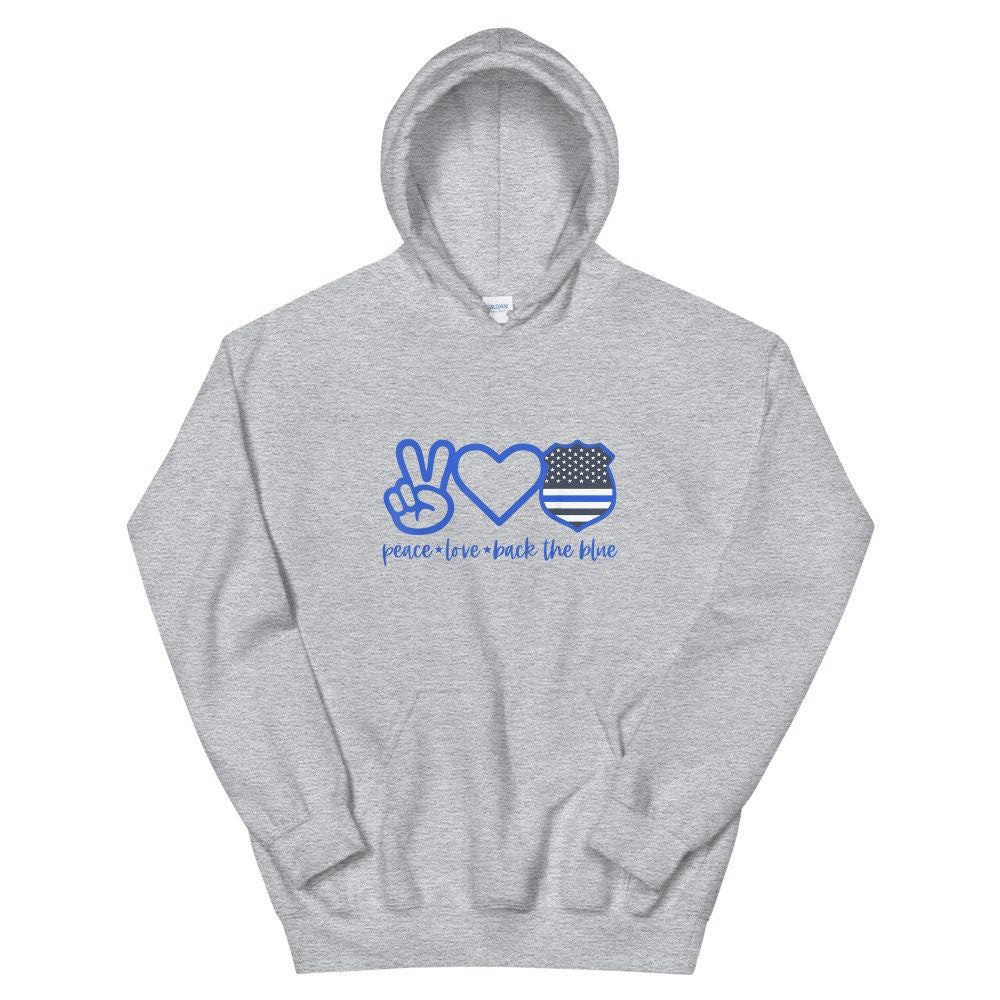 Peace Love Back The Blue Police Support Unisex Hoodie Hoodie – Warm & Stylish · Perfect For Daily Wear