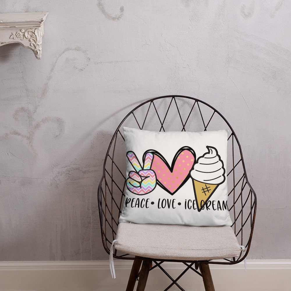 Peace Love Ice Cream Basic Pillow Graphic Tee – Easygoing Wear · Must-Have Style