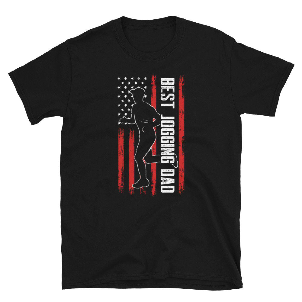 US Retro Flag Best Jogging Dad T Shirt Graphic Tee – Easygoing Wear · Trending Graphic Apparel