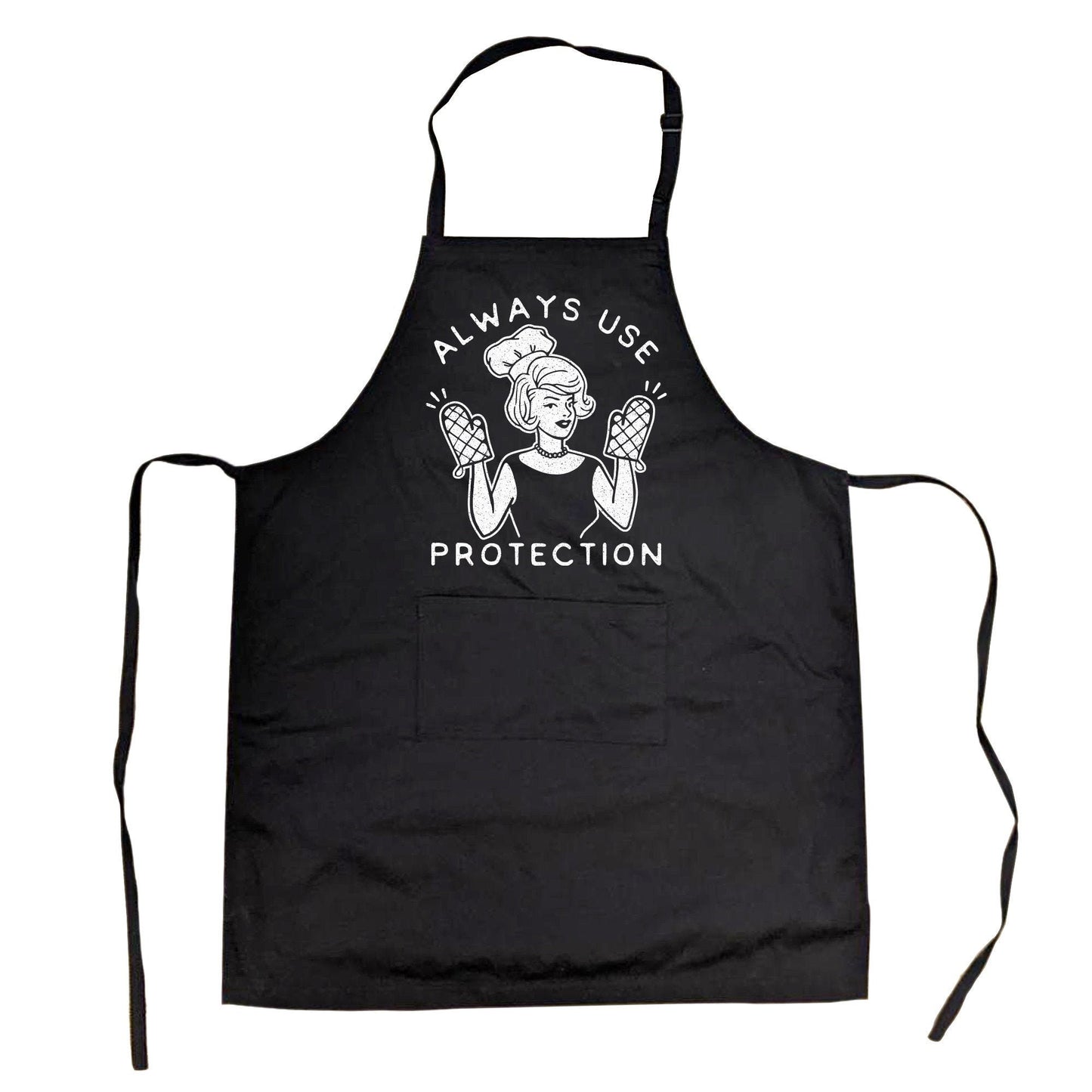 Funny Baking Apron Always Use Protection WOMAN Funny Aprons Offensive Apron Mothers Day Baking Gift Funny Gift for Mom Bakers Gift Graphic Tee – Easygoing Wear · Must-Have Style