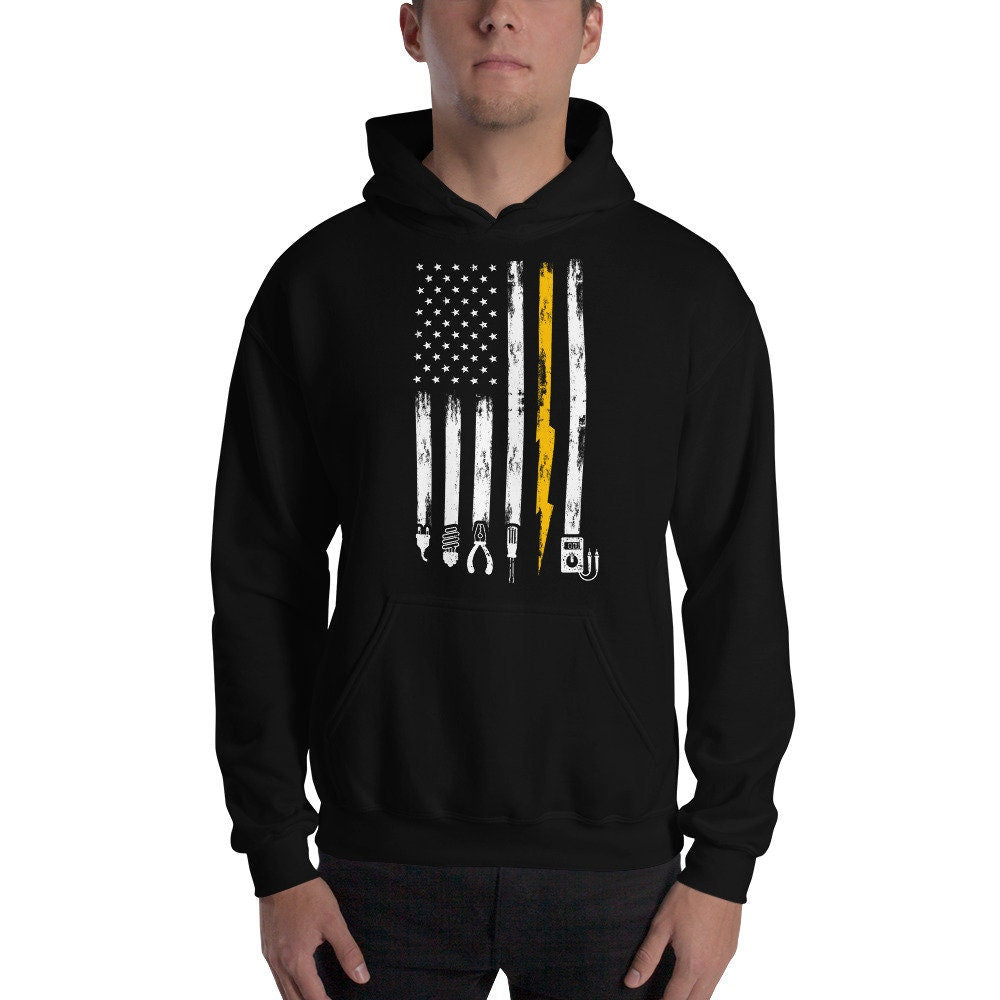 Electrician US Flag Tools for Electricians Unisex Hoodie Hoodie – Bold Style · Must-Have Style