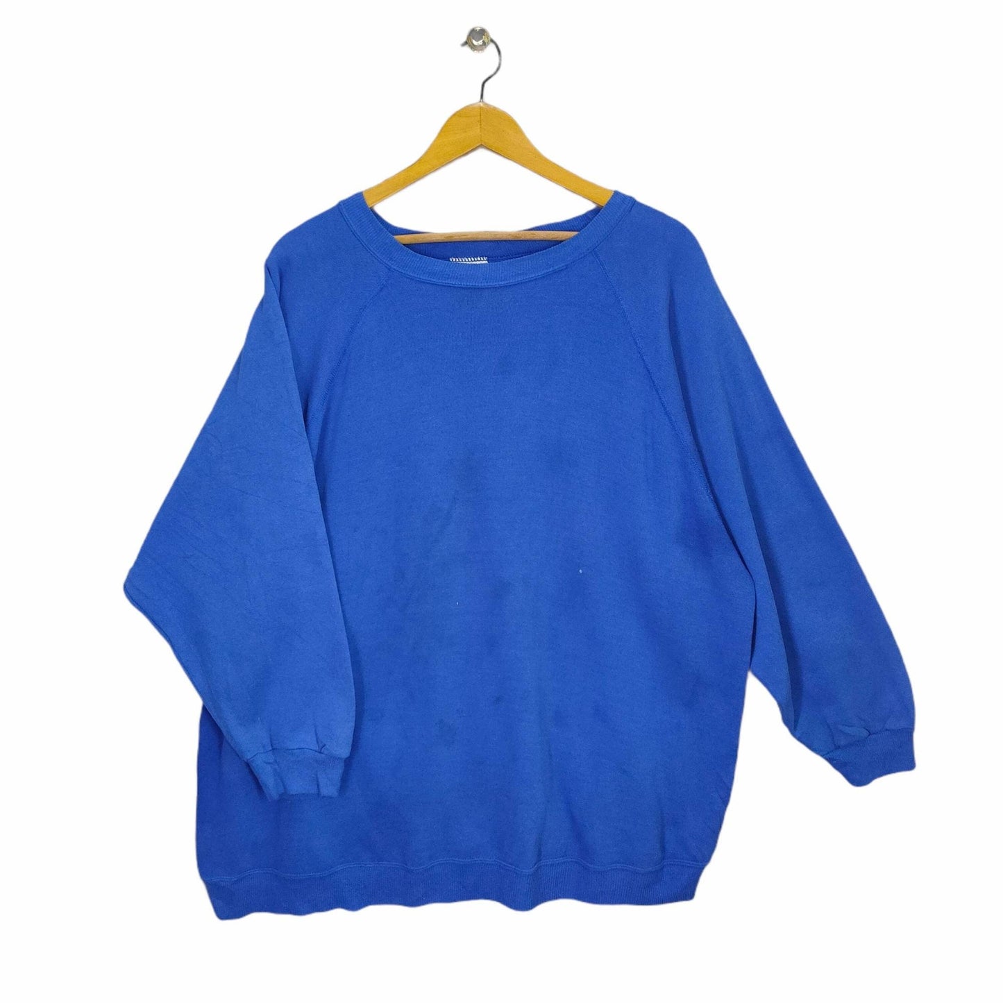 90s Hanes Sweatshirt Raglan Vintage Hanes Sweater Jumper Pullover Crewneck Plain Blue Size 2XL Sweatshirt – Aesthetic Look · Must-Have Style