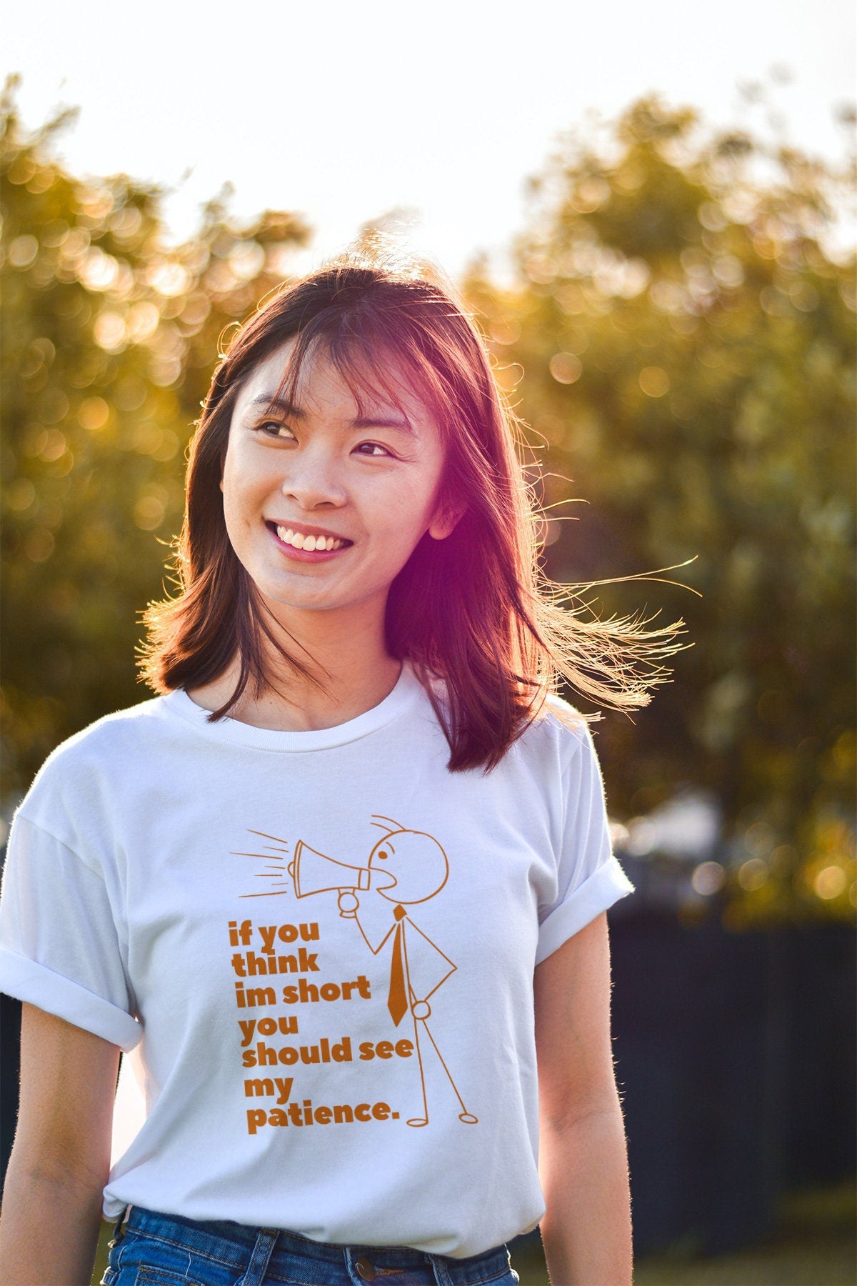 If You Think I39m Short You Should See My Patience Short Sleeve Unisex T Shirt Graphic Tee – Everyday Comfort · Must-Have Style