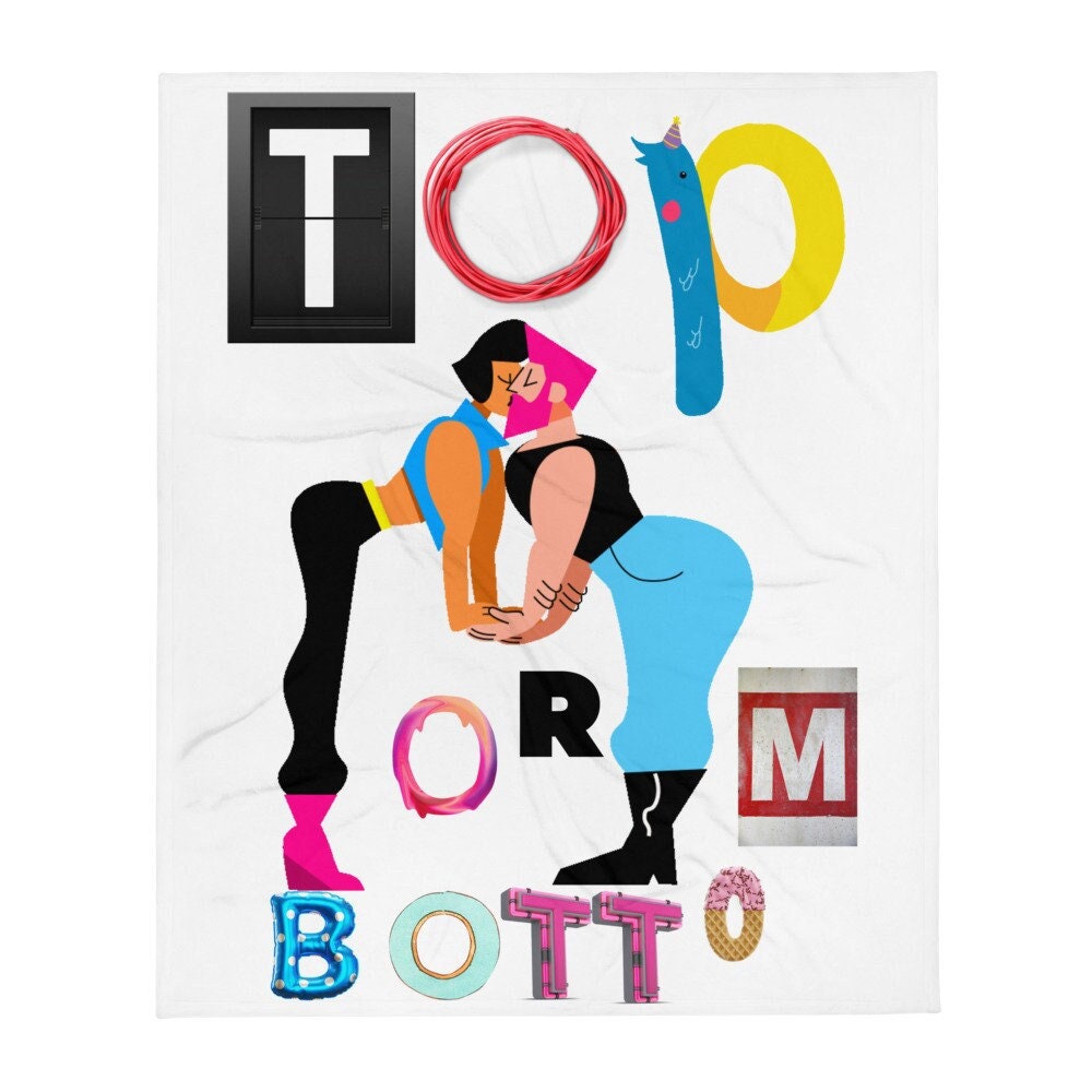 Top Or Bottom Gay Men Throw Blanket Graphic Tee – Premium Graphic · Must-Have Style