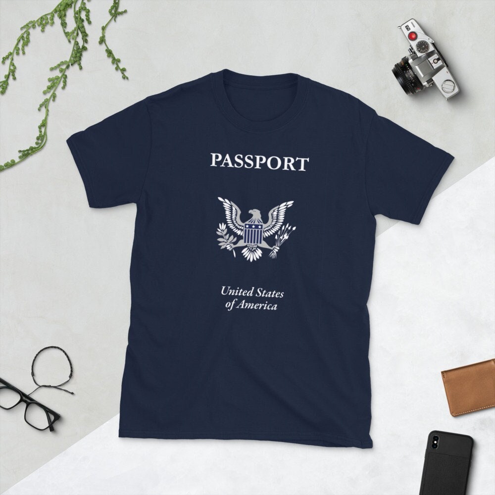 American Passport Short Sleeve Unisex T Shirt Graphic Tee – Soft Feel · High-Quality Print