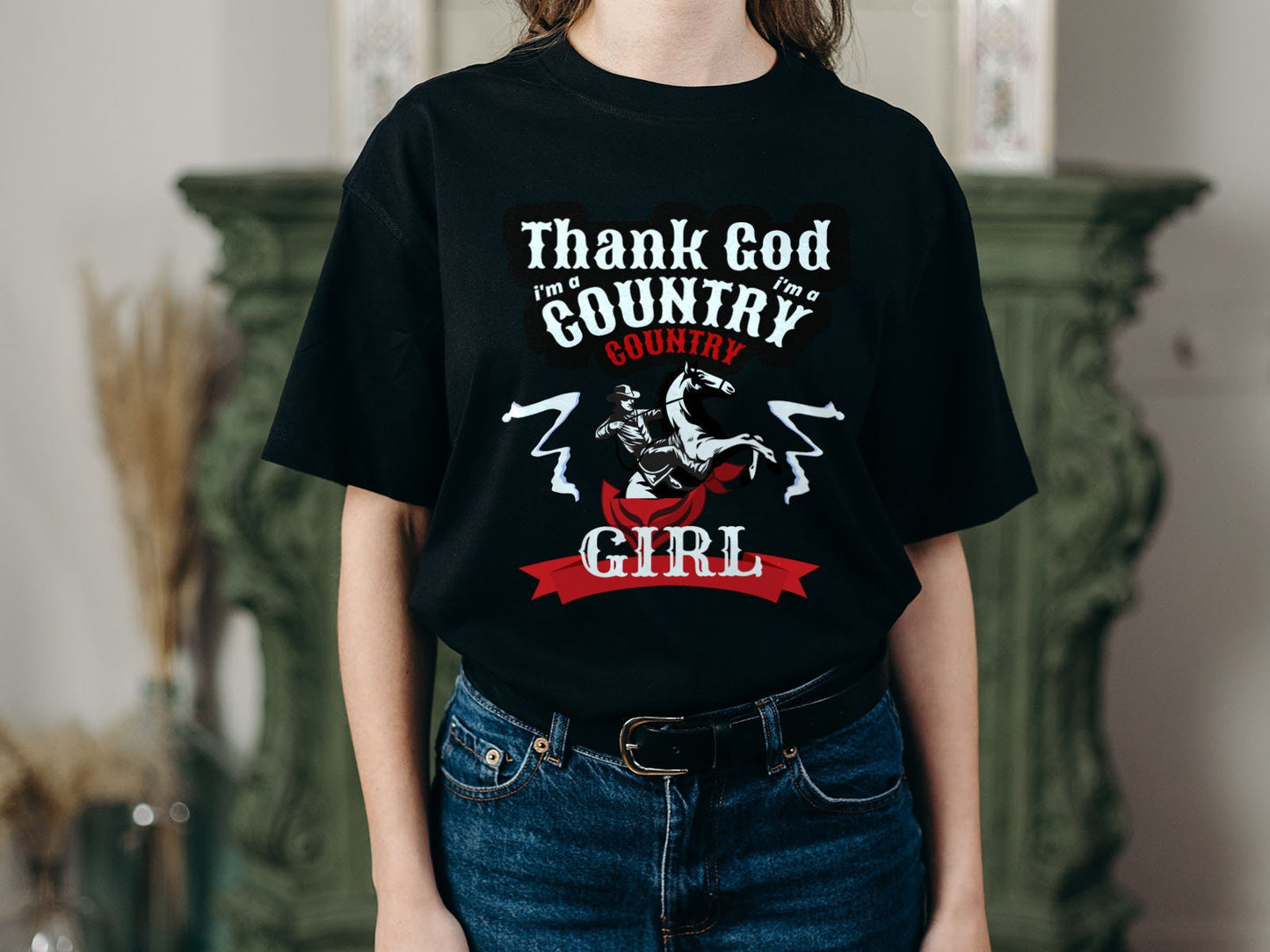 Thank God I39m A Country Girl Short Sleeve Unisex T Shirt Graphic Tee – Aesthetic Look · Great Gift For Fans