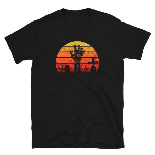 Zombies by Night Scary Grave Halloween Unisex T Shirt Graphic Tee – Bold Style · Trending Graphic Apparel