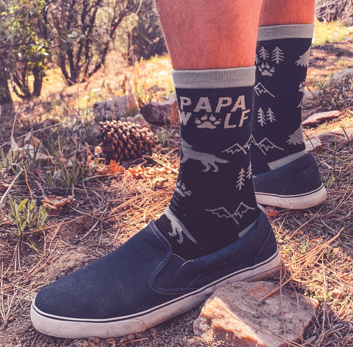 Papa Wolf Socks Papa Socks Funny Socks Outdoor Socks Father39s Day Gift Gifts for Dad Dad Socks Mountain Socks For Him Dress Socks Graphic Tee – Fan Favorite · Perfect For Daily Wear