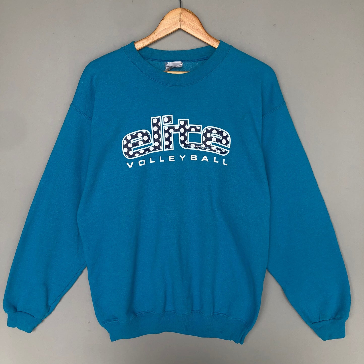 Vintage 00s Elite Volleyball Big Print Sweatshirt Crewneck Colour Blue Size Medium Sweatshirt – Aesthetic Look · Trending Graphic Apparel
