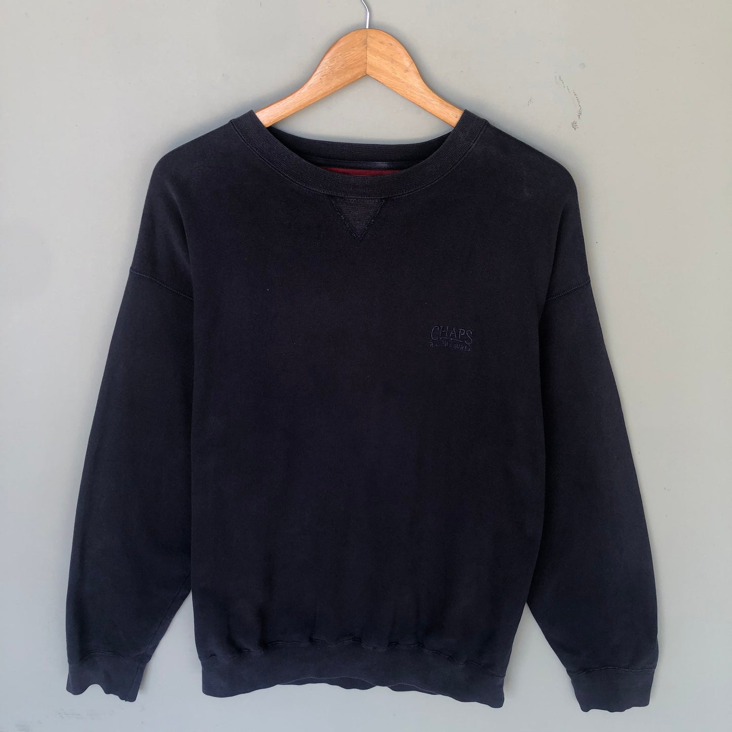 Vintage 90s Chaps Ralph Lauren Embroidery Logo Sweatshirt Crewneck Colour Navy Blue Size Medium Sweatshirt – Warm & Stylish · High-Quality Print