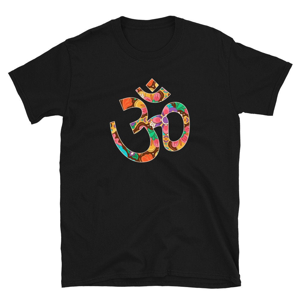 Psychedelic Aum Sanskrit Hinduism Unisex T Shirt Graphic Tee – Cozy Vibes · Perfect For Daily Wear