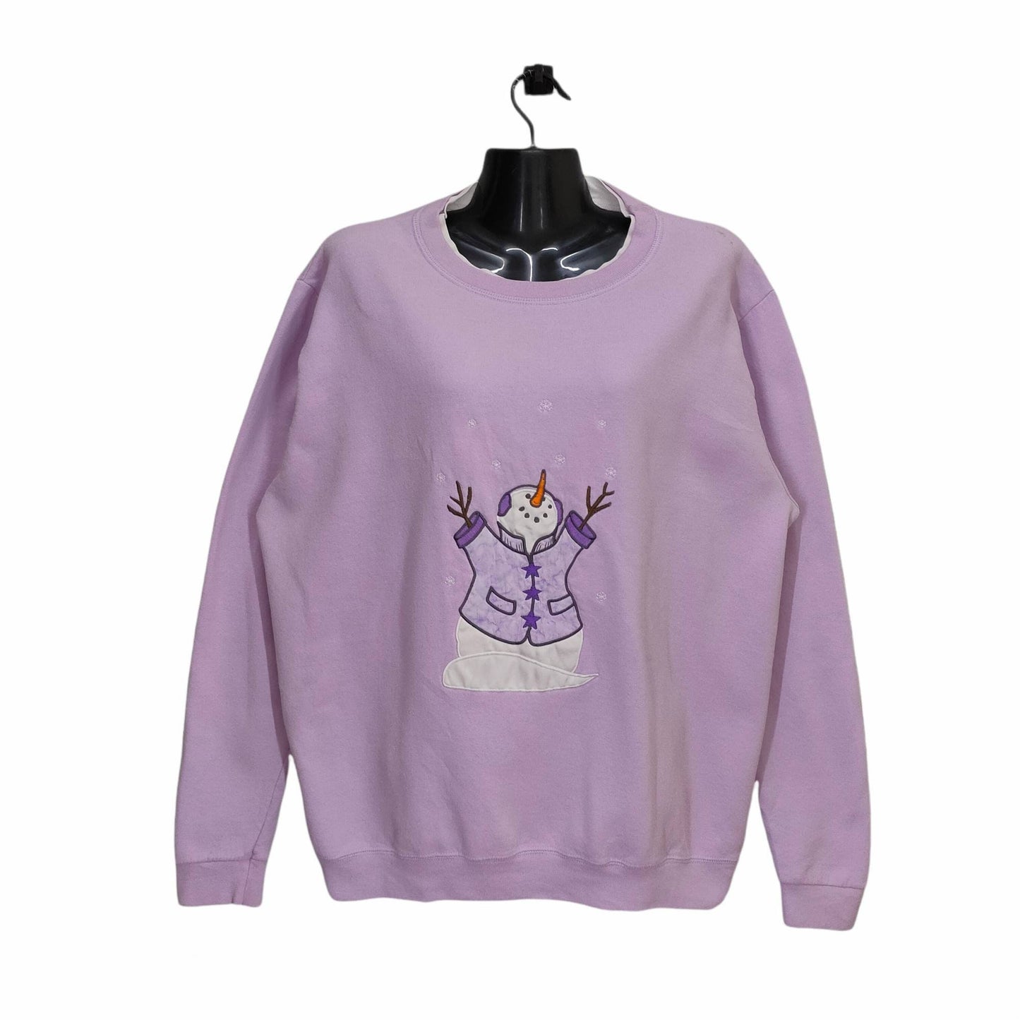 Y2K Snowman Sweatshirt Let It Snow Winter Jumper Vintage Style Christmas Present Crewneck Sweater Large Lilac unisex L Sweatshirt – Warm & Stylish · Perfect For Daily Wear