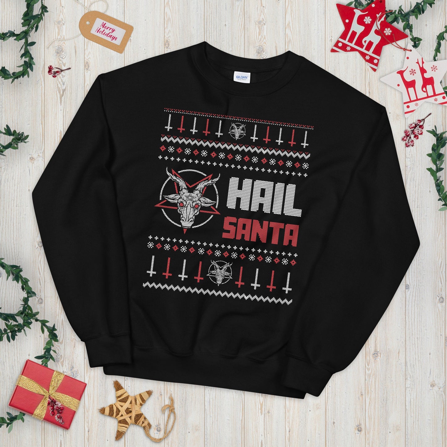Hail Santa Joke Ugly Christmas Sweater Graphic Tee – Easygoing Wear · Must-Have Style