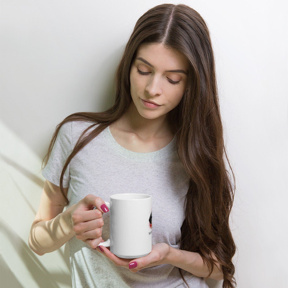 Native American Girl Lips White glossy mug Graphic Tee – Cozy Vibes · Perfect For Daily Wear