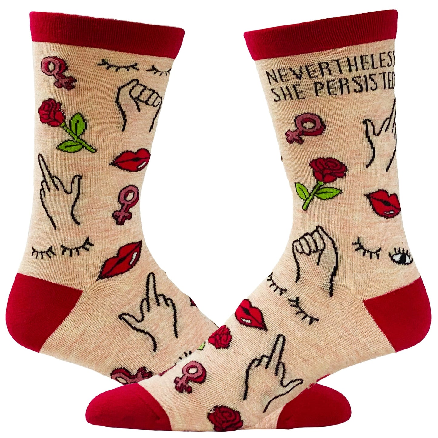 Nevertheless She Persisted Socks Womens Empowerment Cute Womens Socks Funky Socks Novelty Socks Womens Pink Socks Compression Socks Graphic Tee – Soft Feel · Perfect For Daily Wear