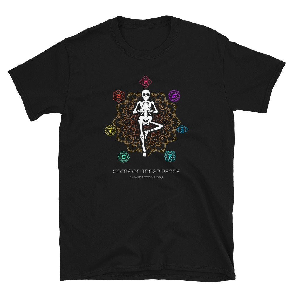 Skeleton Tree Pose Mandala 7 Chakras Unisex T Shirt Graphic Tee – Premium Graphic · Great Gift For Fans