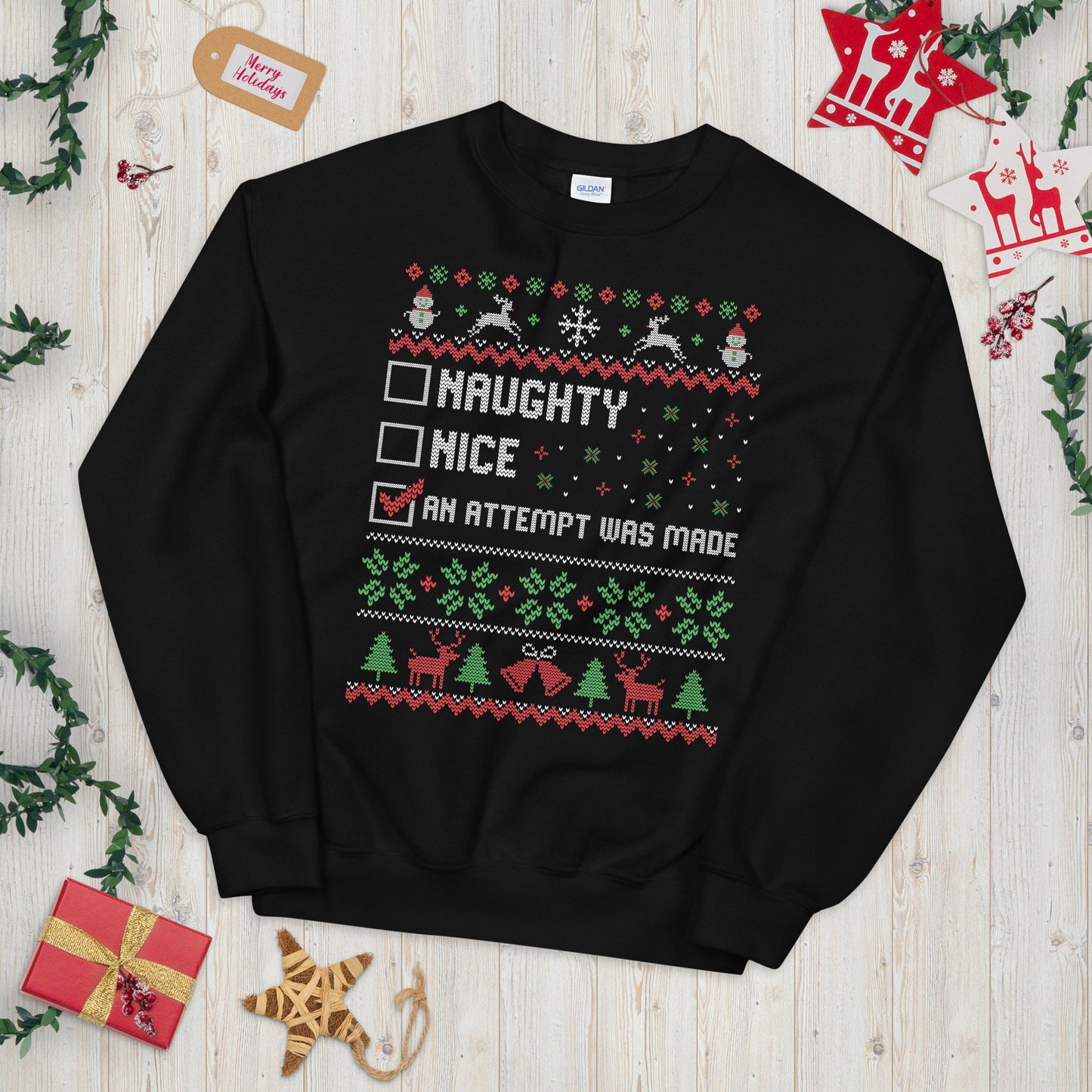 Comedic Nice List Ugly Festive Joke Design Unisex Sweatshirt Sweatshirt – Aesthetic Look · Must-Have Style