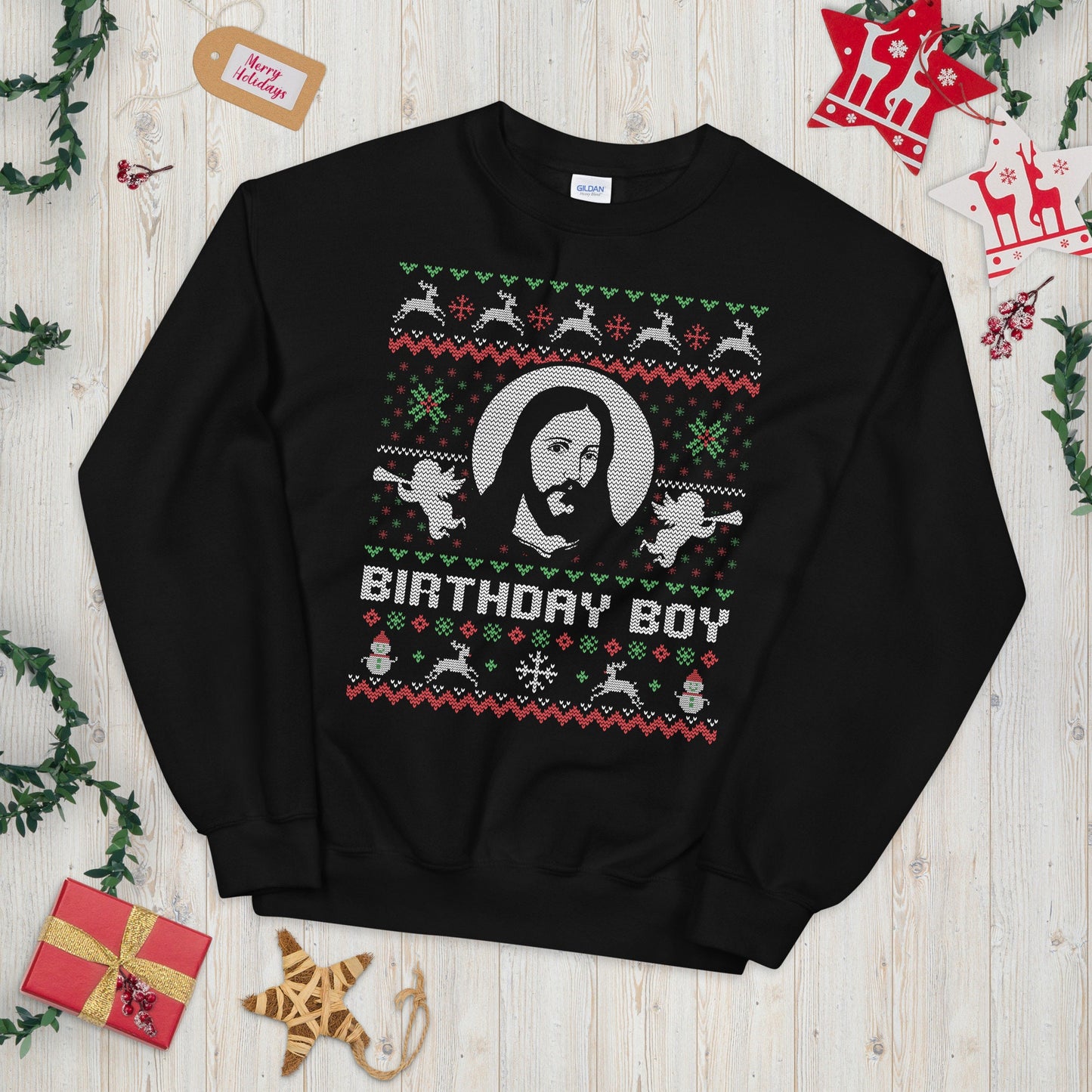 Jesus Birthday Ugly Festive Graphic Unisex Sweatshirt Sweatshirt – Bold Style · High-Quality Print