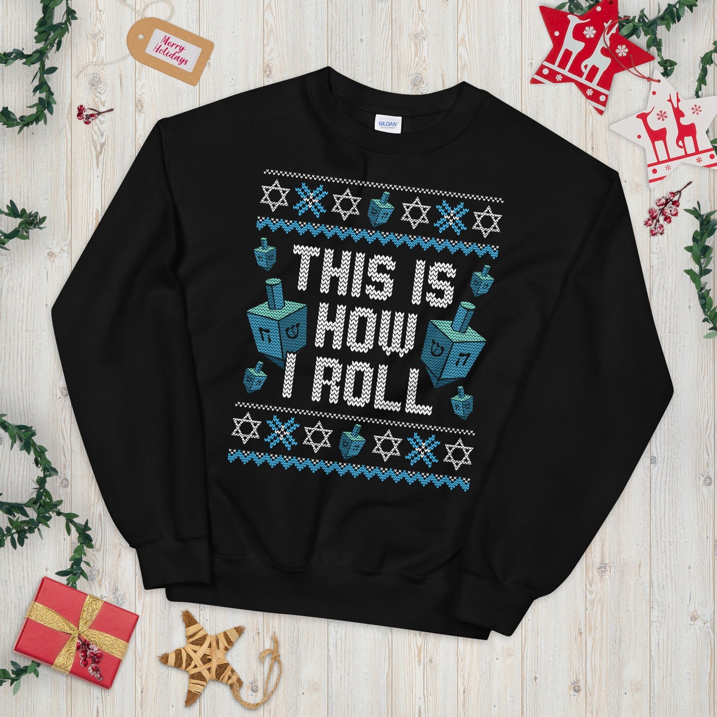 This is How I Roll Dreidel Ugly Festive Graphic Unisex Sweatshirt Sweatshirt – Cozy Vibes · Top Pick For Any Outfit