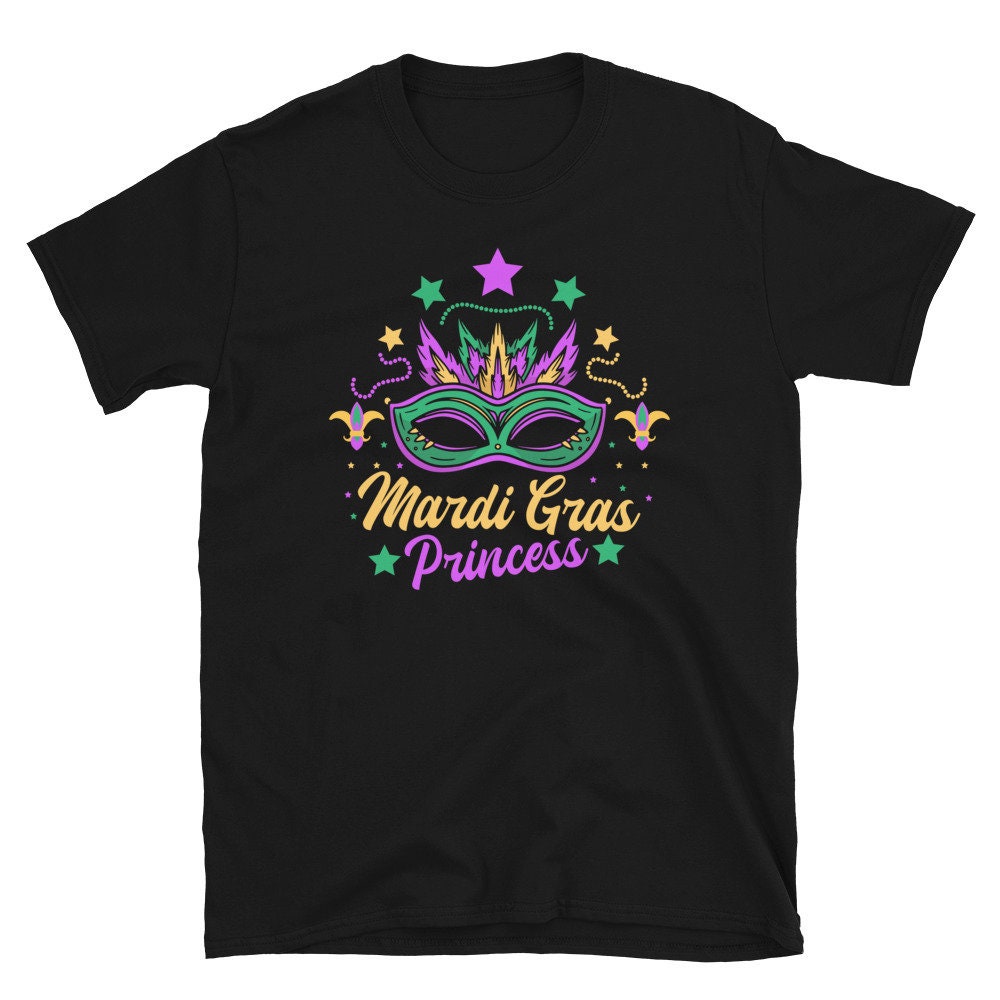 Mardi Gras Masquerade Princess T Shirt Graphic Tee – Soft Feel · High-Quality Print