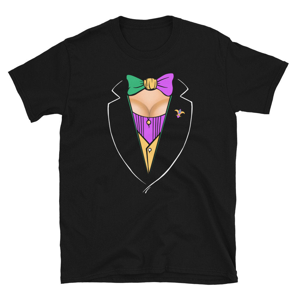 Mardi Gras Women39s Suit Design Fat Tuesday T Shirt Graphic Tee – Feel-Good Design · Trending Graphic Apparel