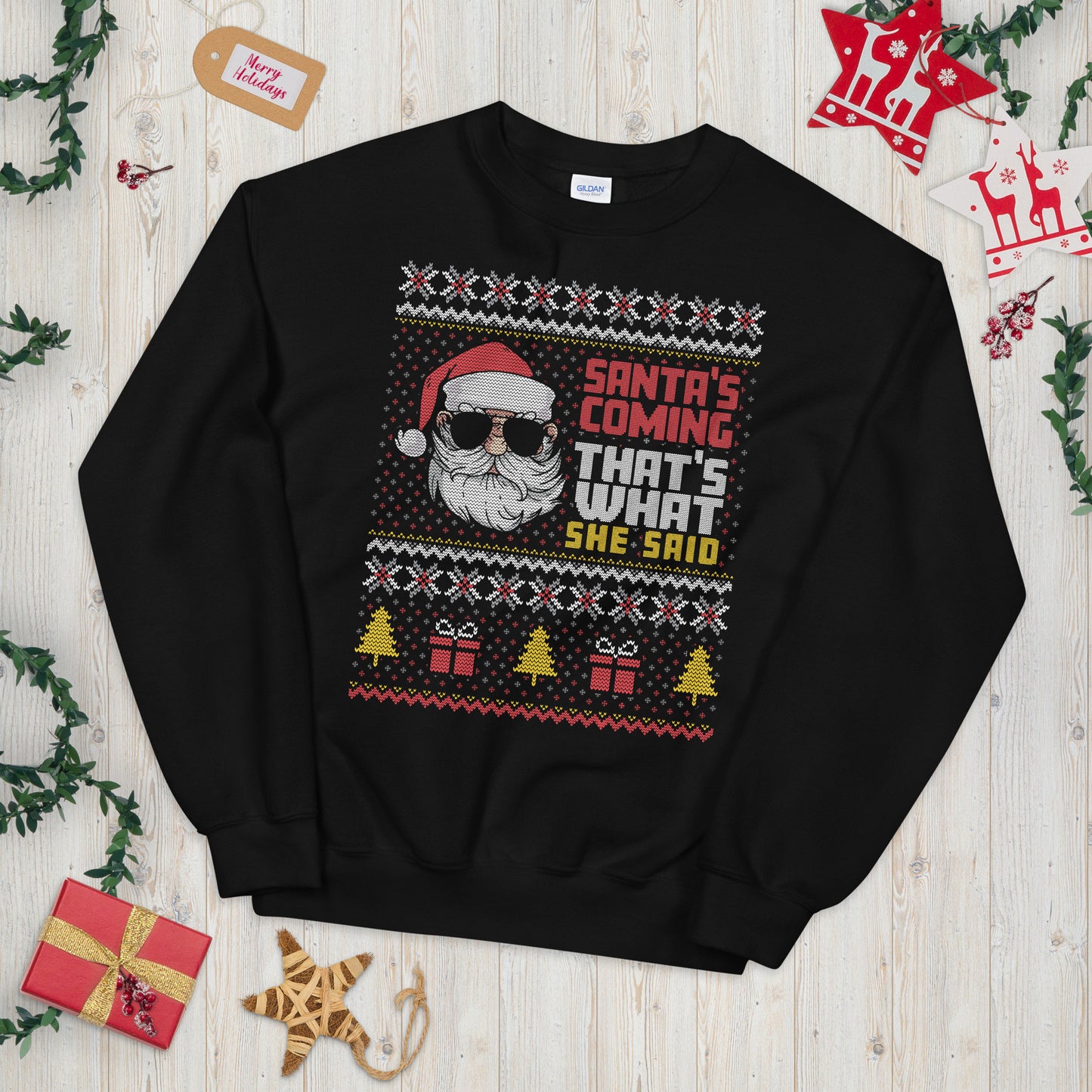 Santa39s Coming Ugly Christmas Sweatshirt Sweatshirt – Fan Favorite · Top Pick For Any Outfit