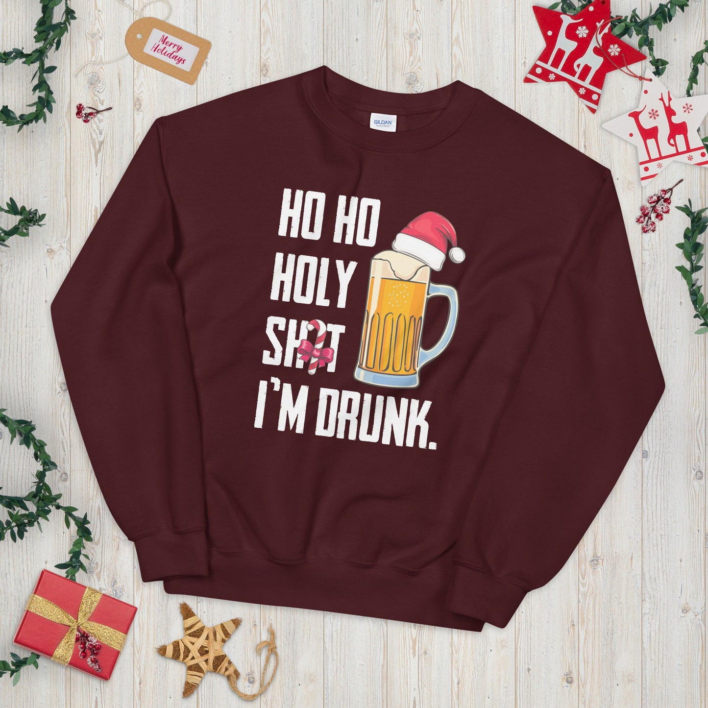Beermas Ho Ho Holy Sht I39m Drunk Sweatshirt Sweatshirt – Fan Favorite · Must-Have Style