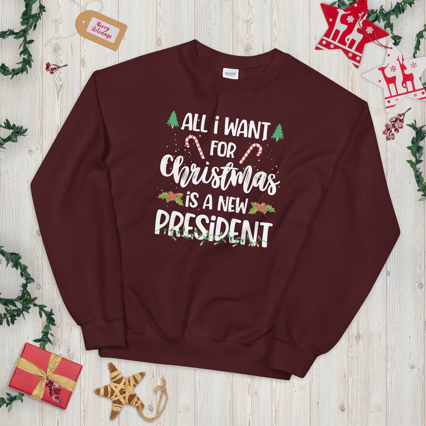 What I Want for Christmas Unisex Sweatshirt Sweatshirt – Feel-Good Design · Trending Graphic Apparel