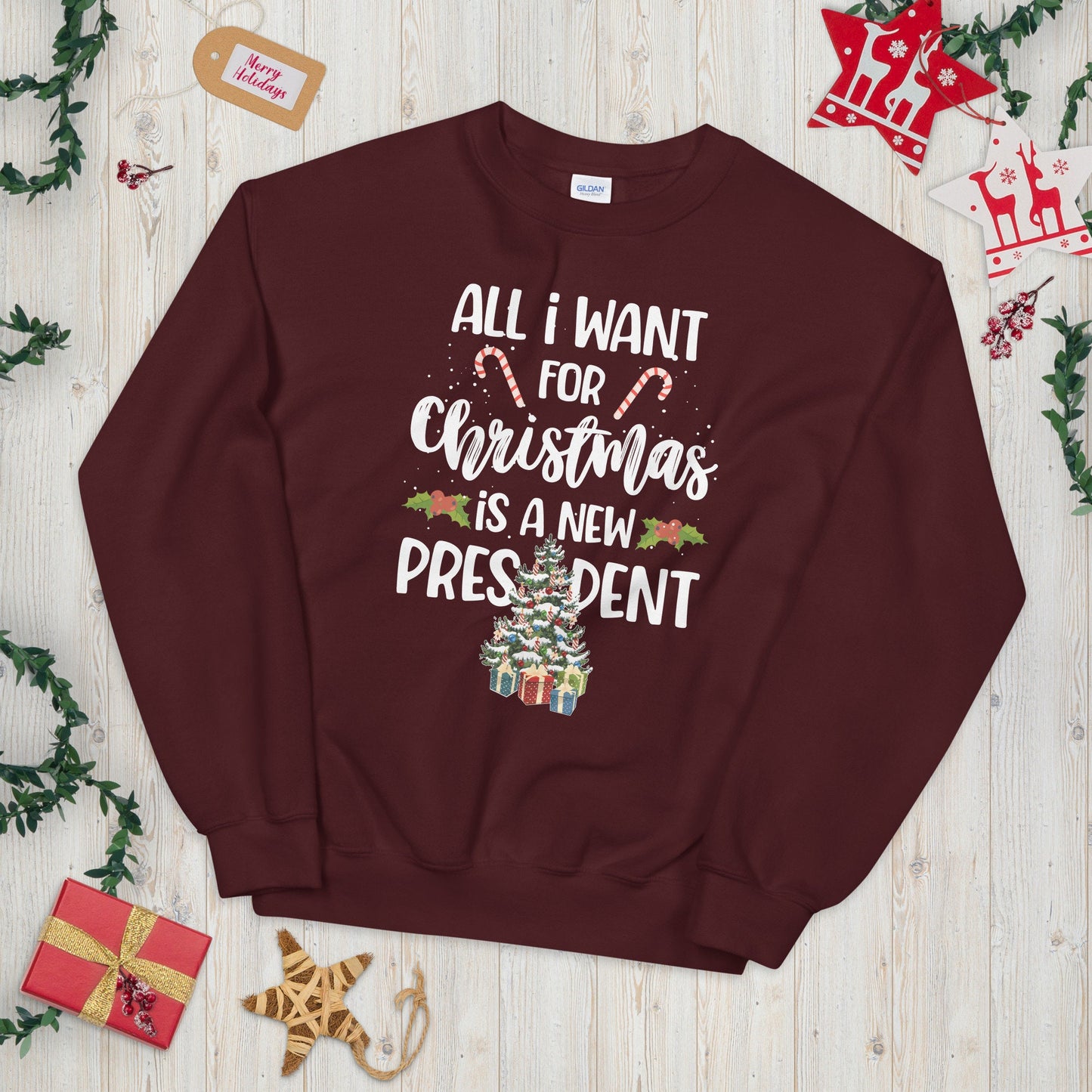 New President Christmas Wish Unisex Sweatshirt Sweatshirt – Everyday Comfort · Perfect For Daily Wear