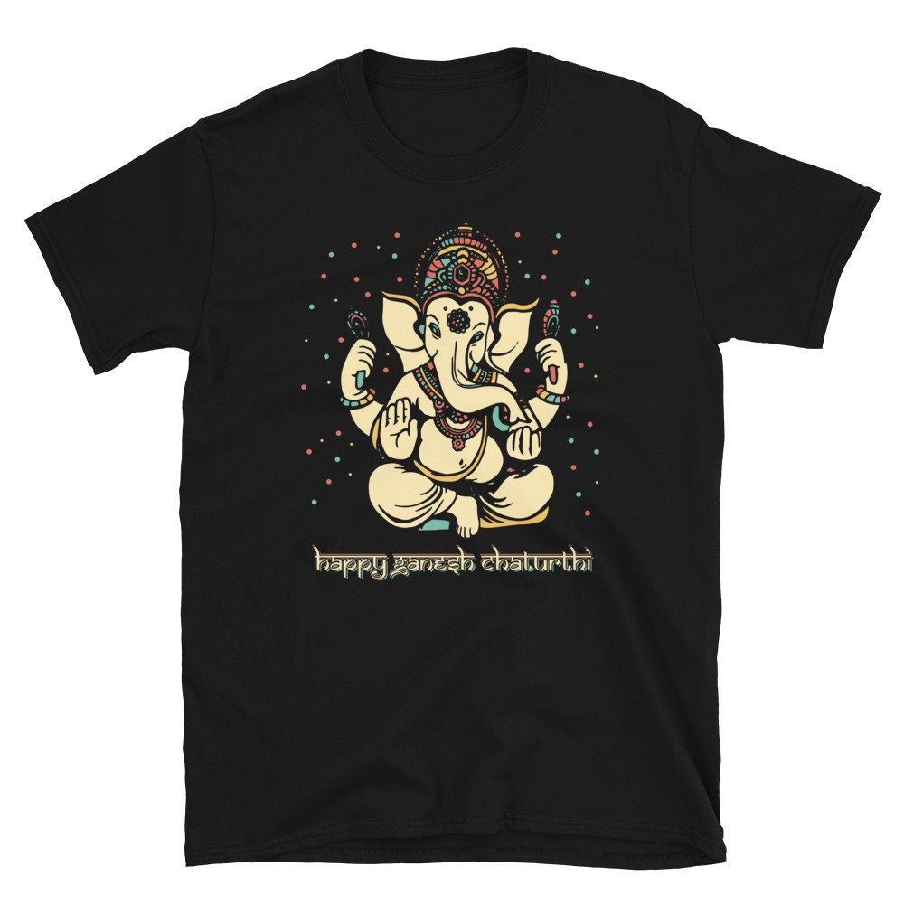 Ganesh Sitting Happy Ganesha Chaturthi Unisex T Shirt Graphic Tee – Premium Graphic · High-Quality Print