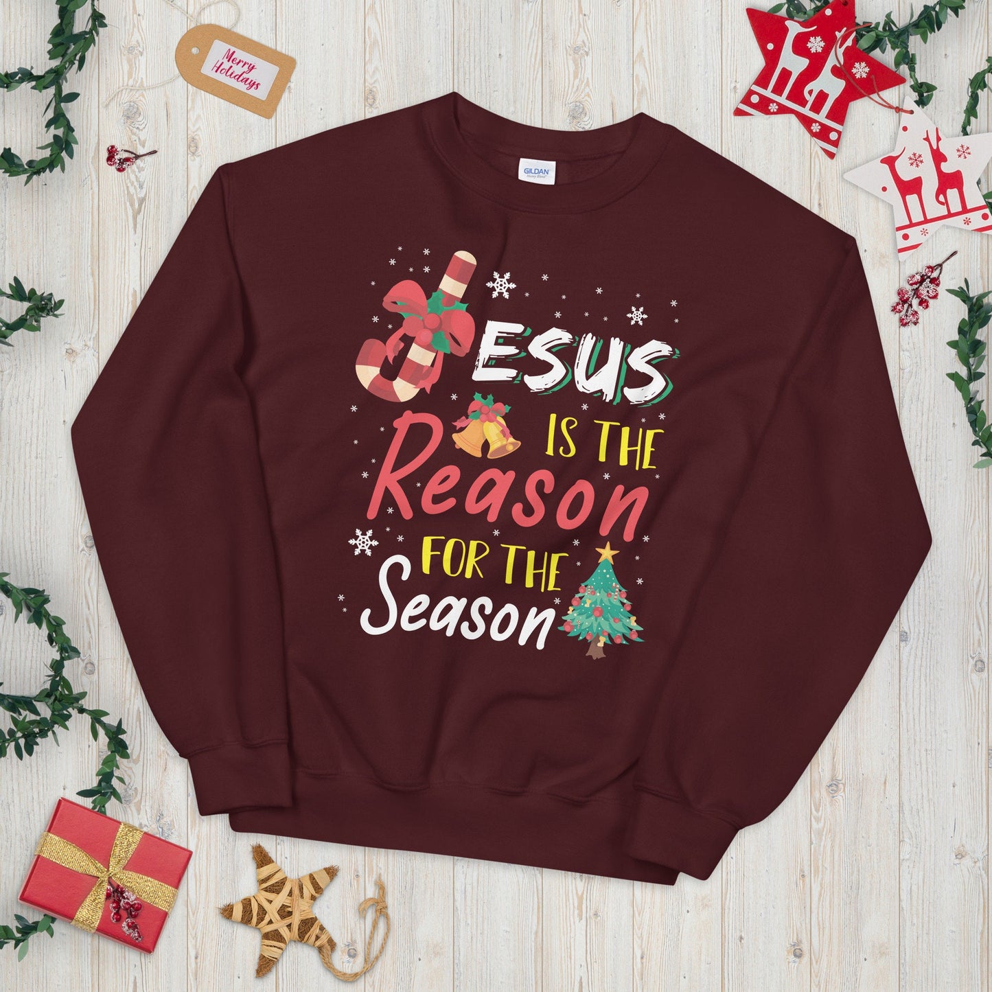 Jesus the Reason for the Festive Season Unisex Sweatshirt Sweatshirt – Bold Style · Top Pick For Any Outfit