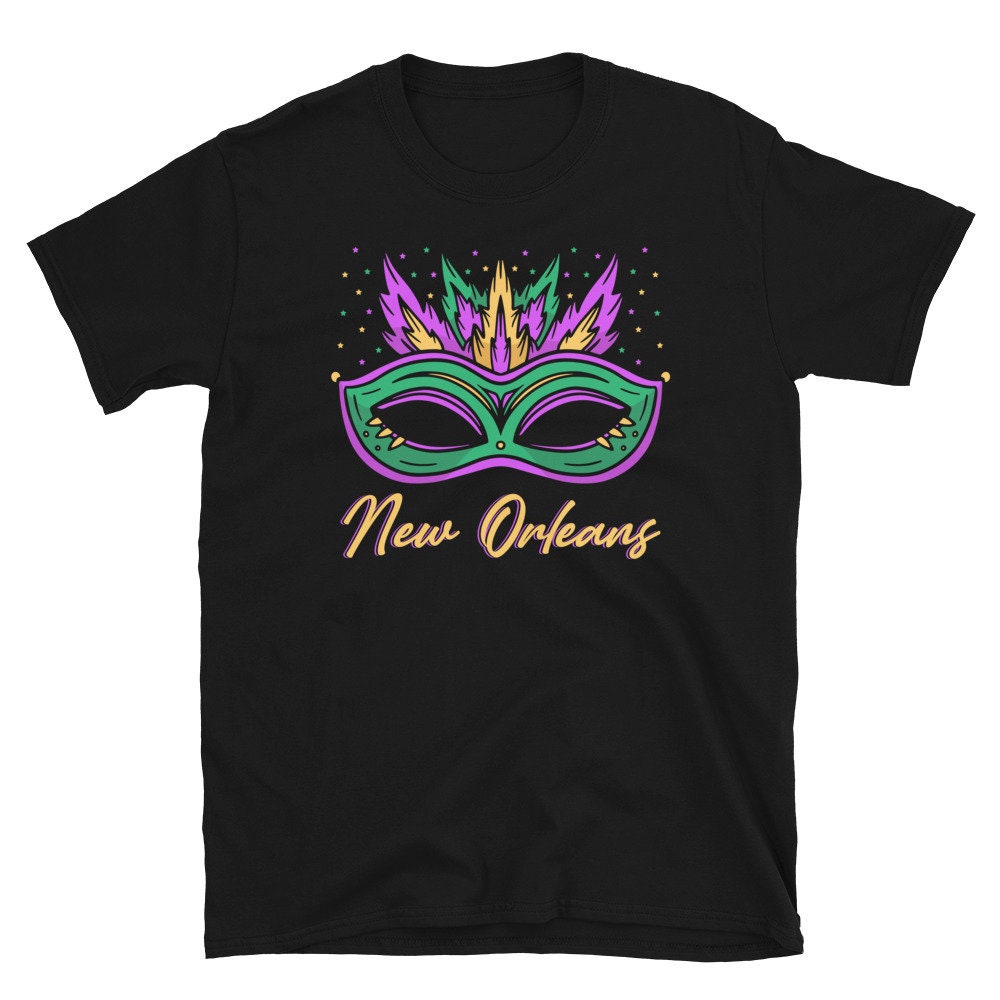 Fat Tuesday Mask New Orleans Unisex T Shirt Graphic Tee – Easygoing Wear · High-Quality Print