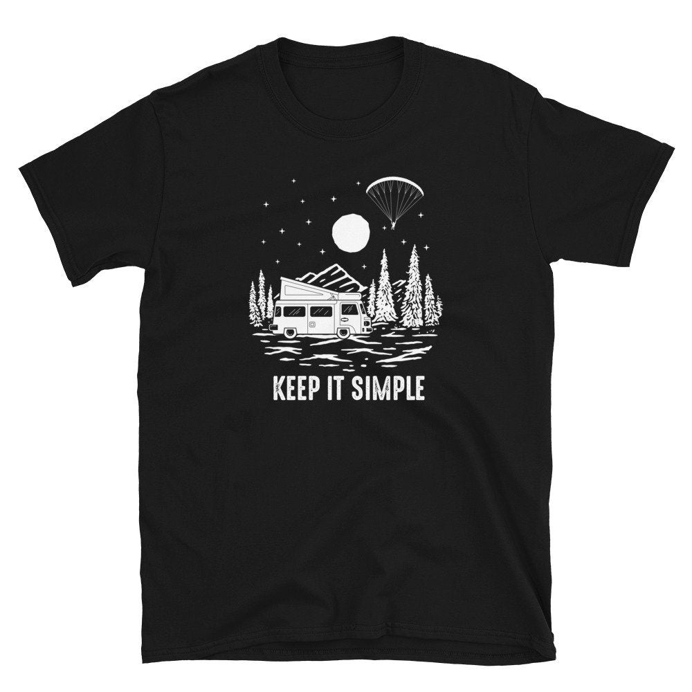 Van Camper Night Wilderness Paragliding Unisex T Shirt Graphic Tee – Soft Feel · Top Pick For Any Outfit