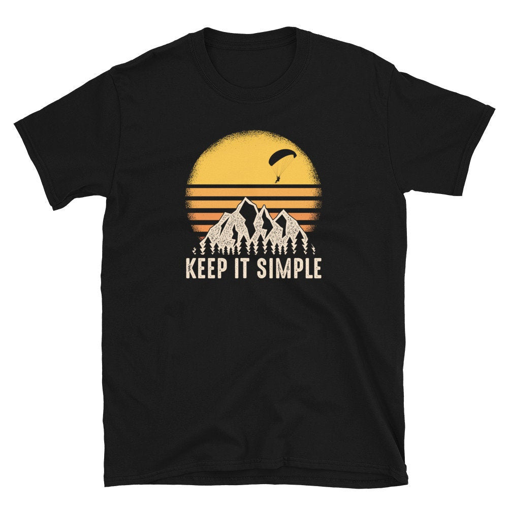 Retro Sunset Keep it Simple Paraglider Unisex T Shirt Graphic Tee – Easygoing Wear · Trending Graphic Apparel