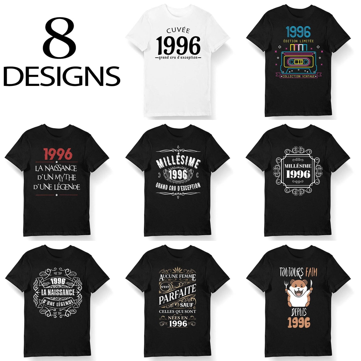Ide Cadeau anniversaire 27 ans anne 1996 T shirt Bio Homme et Femme Sweat et Mug l 8 designs originaux humoristiques Graphic Tee – Bold Style · Trending Graphic Apparel