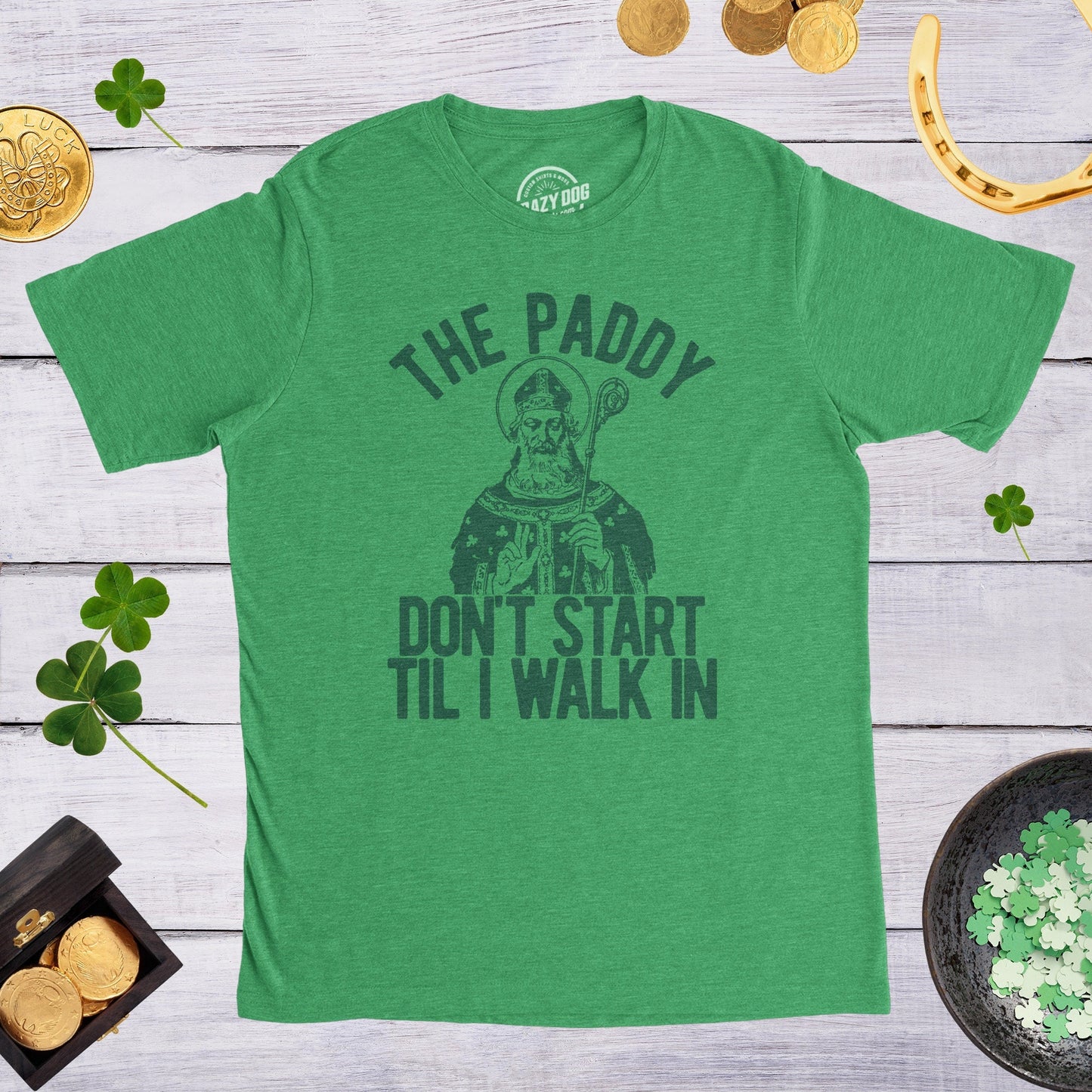 Paddy Don39t Start Til I Walk In St Patricks Day Shirt Lucky Green Irish shirt Clover Shirt Funny Shirts Drinking Shirt Saint Patrick Graphic Tee – Everyday Comfort · Perfect For Daily Wear