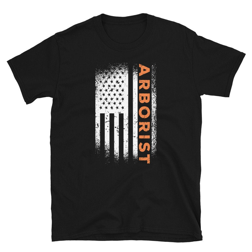 Arborist US Flag Tree Cutter T Shirt Graphic Tee – Aesthetic Look · High-Quality Print