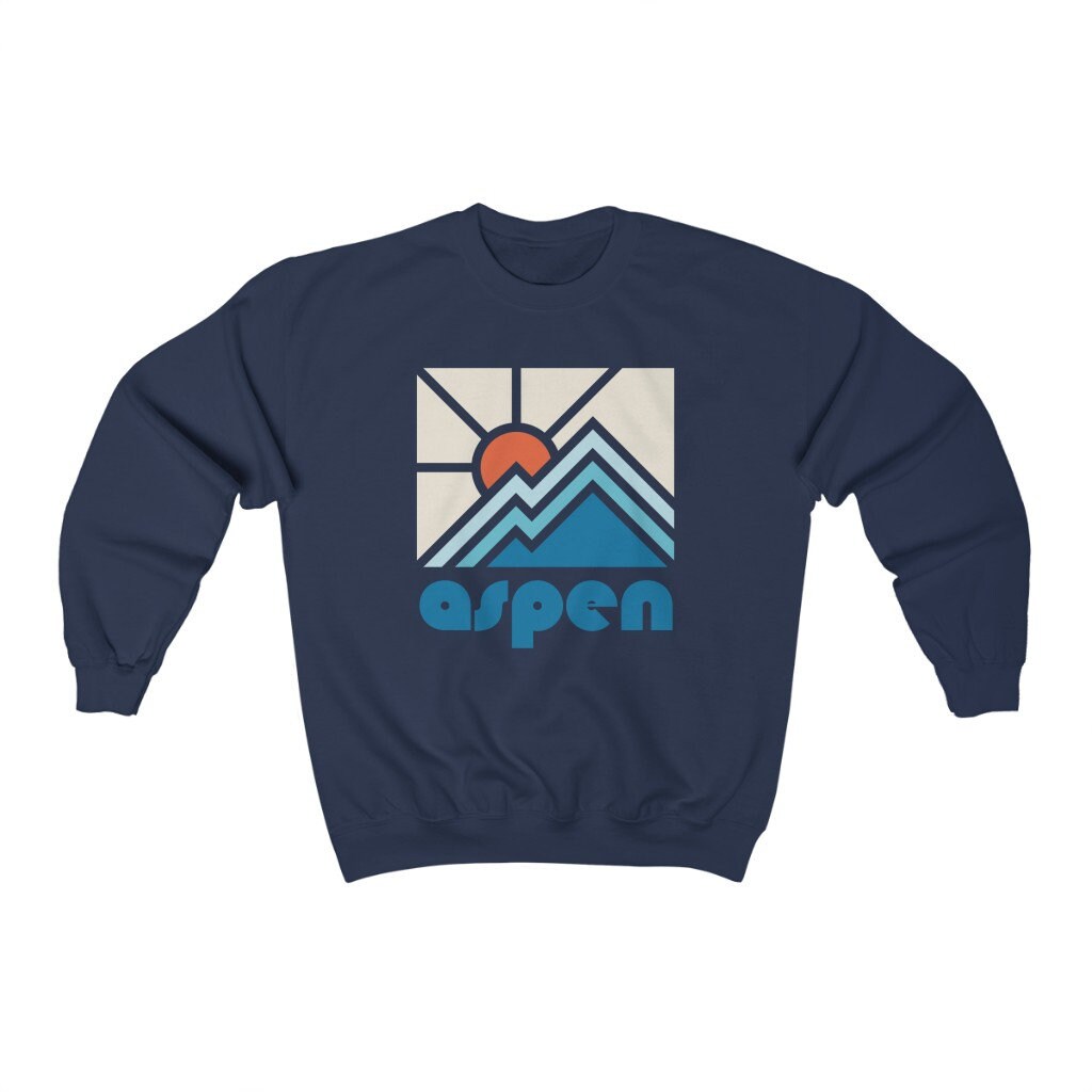 Aspen Unisex Sweatshirt Minimal Style Aspen Sweatshirt Colorado Mountain Sweater Personalization Available Sweatshirt – Cozy Vibes · Great Gift For Fans