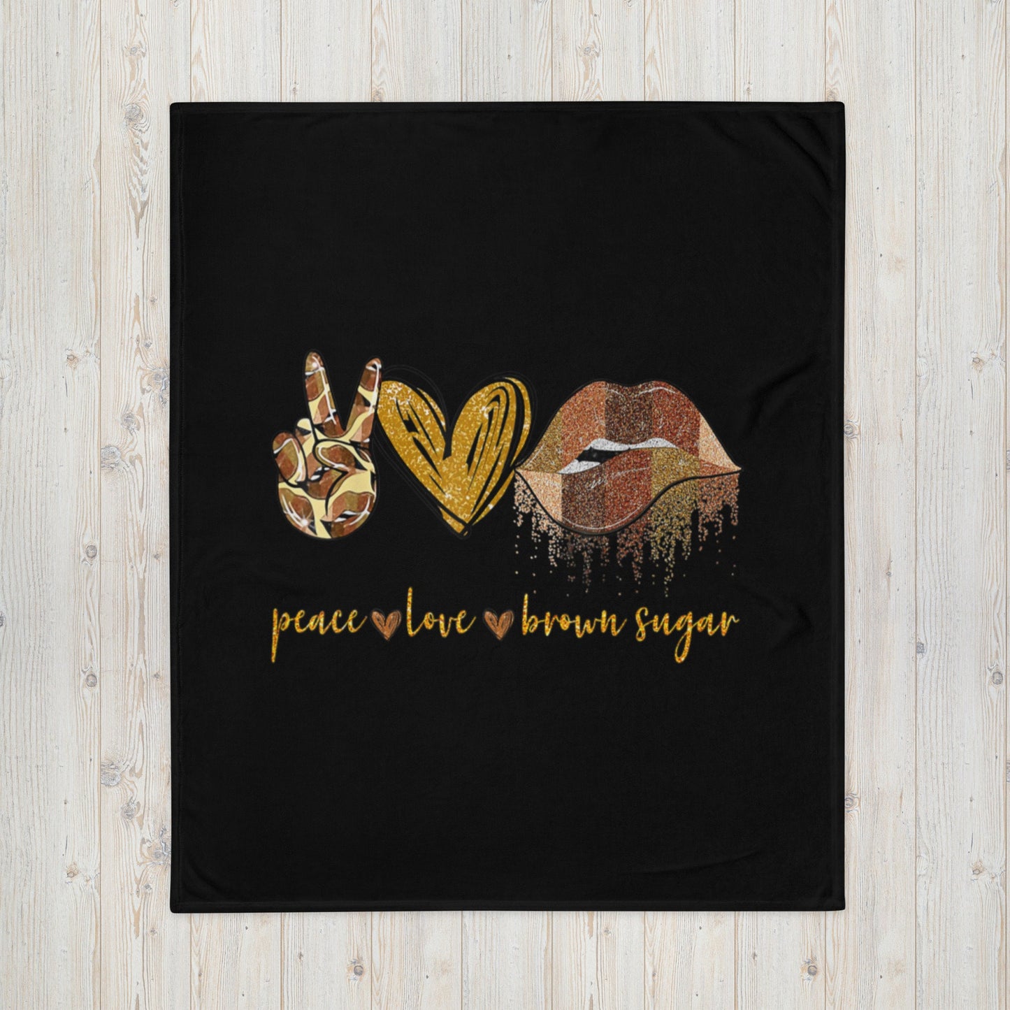 Peace Love Brown Sugar Lips Throw Blanket Graphic Tee – Bold Style · Trending Graphic Apparel
