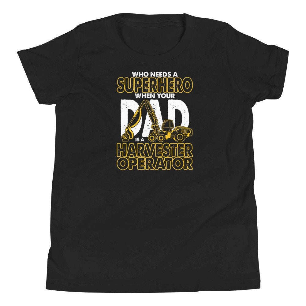 Harvester Dad Superhero Youth Short Sleeve T Shirt Graphic Tee – Bold Style · Perfect For Daily Wear